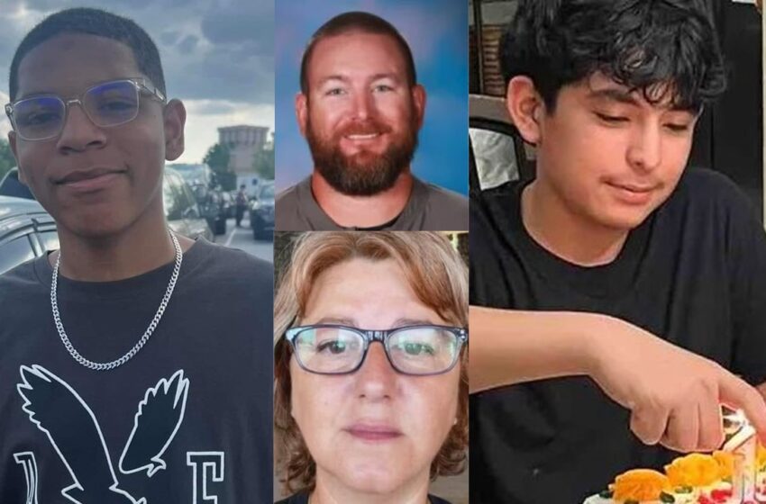 Las cuatro víctimas: Mason Shermerhorn y Christian Angulo ambos de 14 años, y los maestros: Richard Aspinwall de 39 años y Christina Irimie de 53.